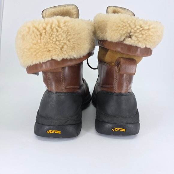 UGG Australia Butte Waterproof Vibram Leather Winter Boots Brown Size 5 Gore-Tex - Picture 4 of 12